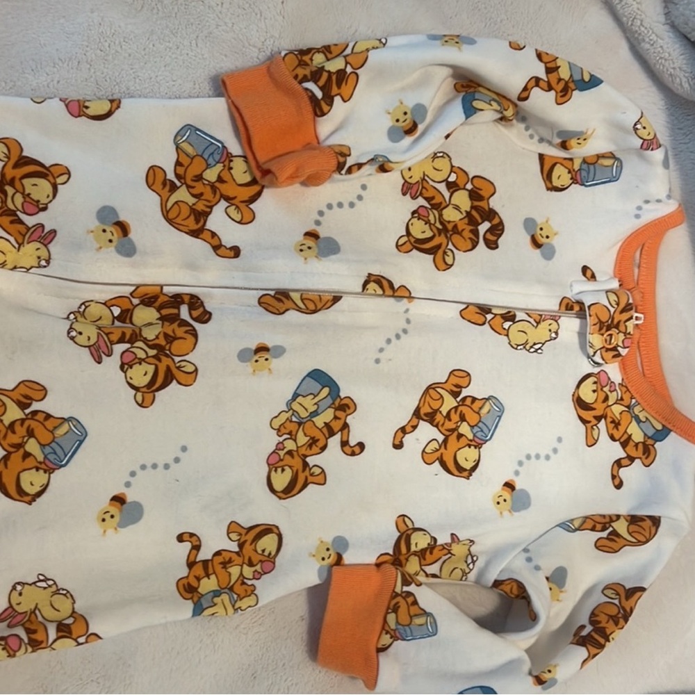 Disney Orange and White Baby Onesie with Tiger Print